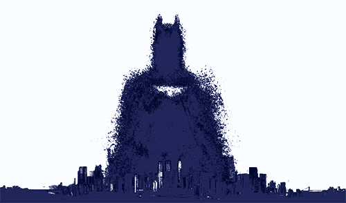 Silhueta de Batman em Gotham