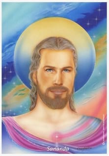 Jesus em desenho estilo Nova Era (Sananda).