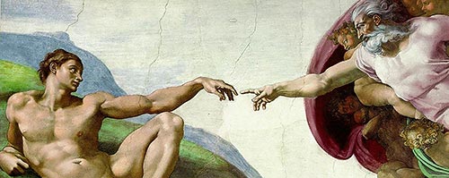 Detalhe da pintura "A Criação de Adão"